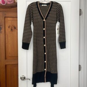 Houndstooth Brown and Black Dress
